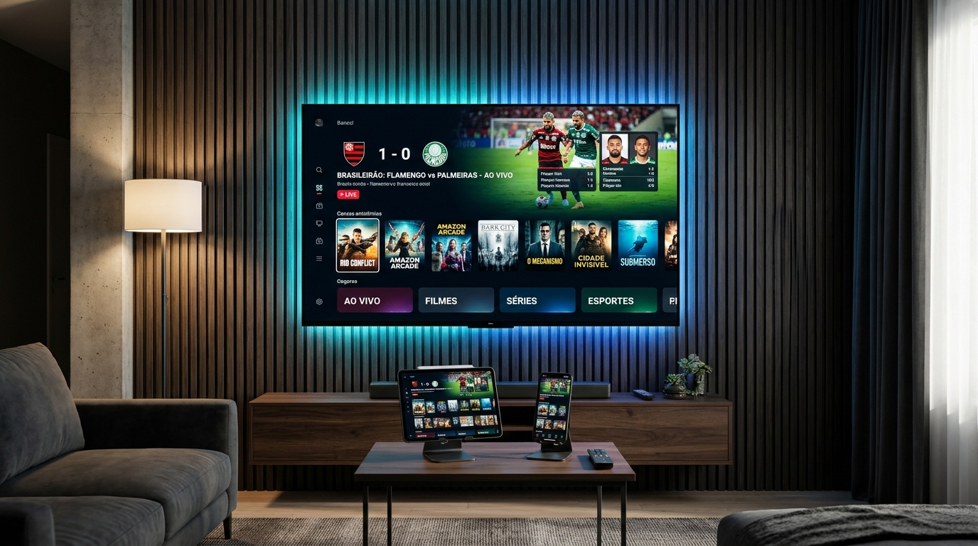 Interface TV FAST em Alta Resolução